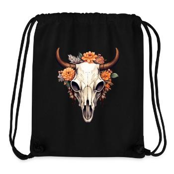 Bull Dead Skull in Boho Style - Stanley/Stella Recycled Gym Bag - black - Front
