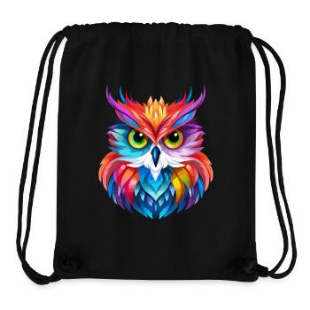 Conception de hibou - Sac à cordon recyclé Stanley/Stella - noir - Devant