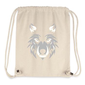 Tête de loup - Sac à cordon recyclé Stanley/Stella - blanc naturel - Devant
