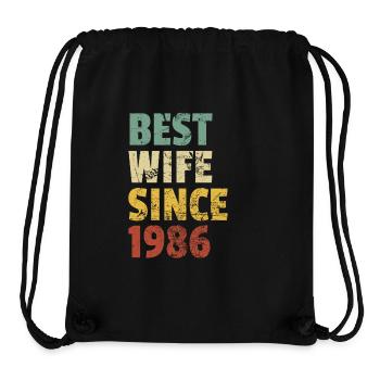 Meilleure femme depuis 1986 Anniversaire drôle Anniversaire - Sac à cordon recyclé Stanley/Stella - noir - Devant