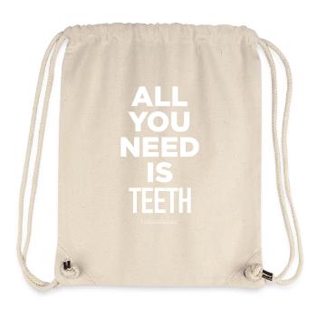 Tout ce dont vous avez besoin, ce sont des dents - Sac à cordon recyclé Stanley/Stella - blanc naturel - Devant