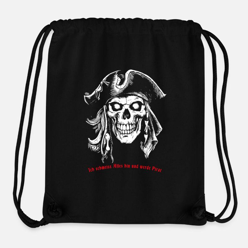 Pirate Skull 07 2024 C Zeichenfläche 1 Kopie 2 - Stanley/Stella recycelter Gym Bag - Schwarz