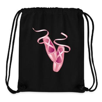 Rosa Ballettschuhe & Satinband-Elegantes Tanzmotiv - Stanley/Stella recycelter Gym Bag - Schwarz - Vorne