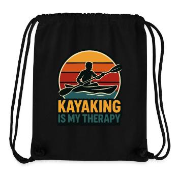 Le kayak est ma chemise de thérapie - Sac à cordon recyclé Stanley/Stella - noir - Devant