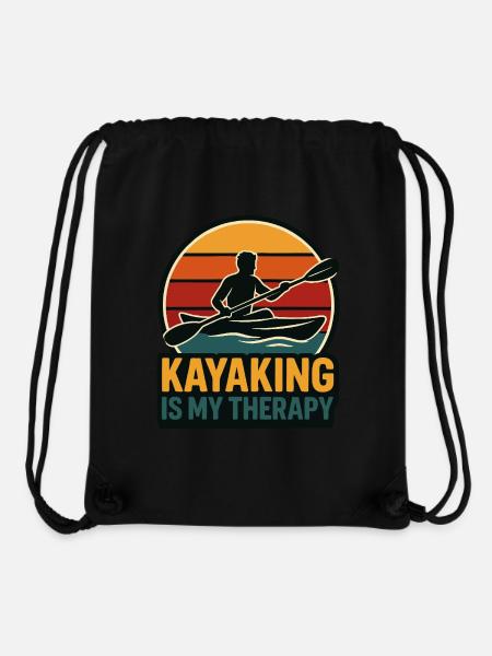 Kajakfahren ist meine Therapie Shirt - Stanley/Stella recycelter Gym Bag - Schwarz