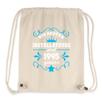Anniversaire du plombier Né en 1995 Collègues nés - Sac à cordon recyclé Stanley/Stella - blanc naturel - Devant