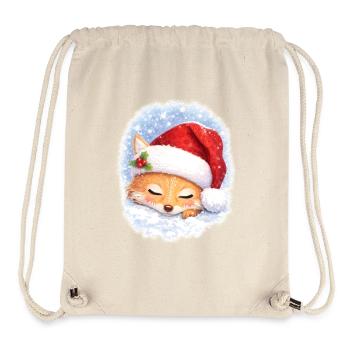 Schlafender Fuchs mit Weihnachtsmütze - Stanley/Stella recycelter Gym Bag - Naturweiß - Vorne