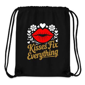 Kisses heal everything - Stanley/Stella Recycled Gym Bag - black - Front