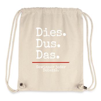 Dies Dus Das Debatte (black) - Stanley/Stella recycelter Gym Bag - Naturweiß - Vorne