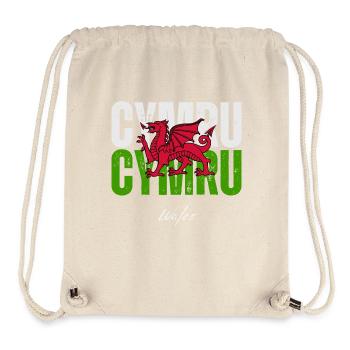 Drapeau du Pays de Galles, fierté galloise - Sac à cordon recyclé Stanley/Stella - blanc naturel - Devant