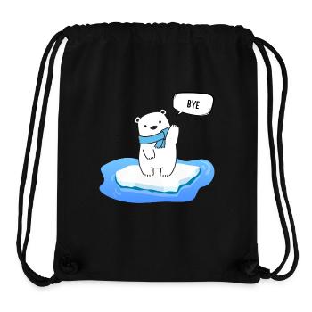 Kleiner Eisbär auf schmelzendem Eis - Bye - Stanley/Stella recycelter Gym Bag - Schwarz - Vorne