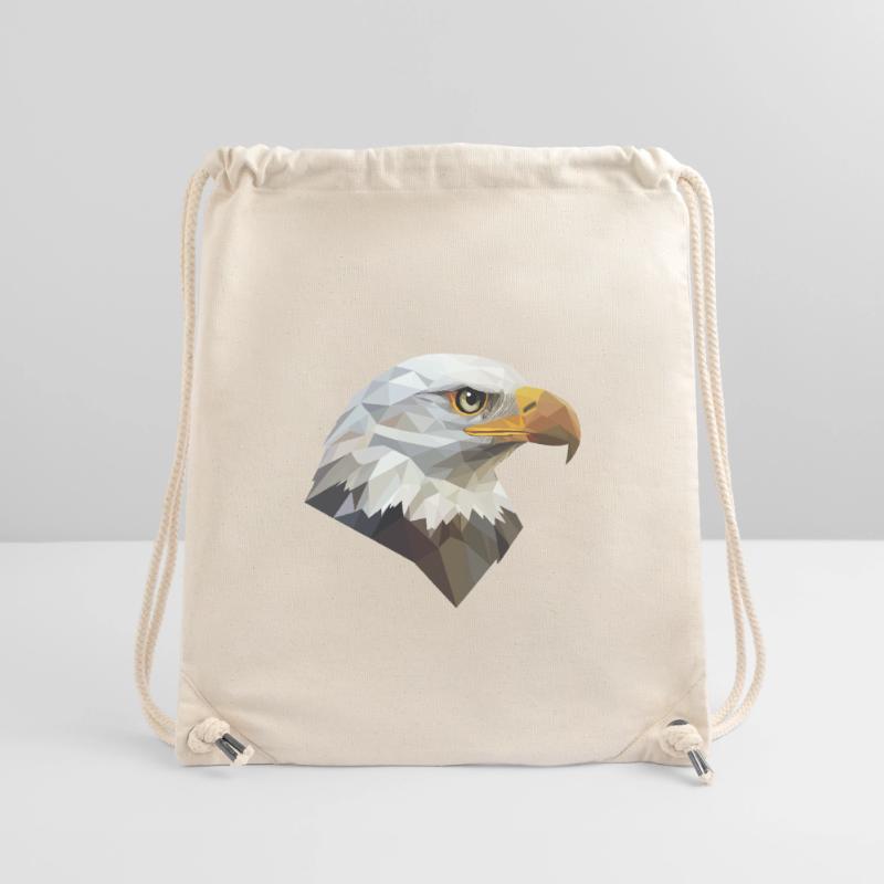 Conception de logo Eagle Head Low Poly Art Sac à cordon recyclé Stanley/Stella