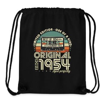 1954 Jahrgang geboren Geburtstag Geschenk - Stanley/Stella recycelter Gym Bag - Schwarz - Vorne