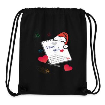 i love you, Christmas - Stanley/Stella Recycled Gym Bag - black - Front