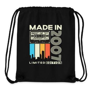 2007 geboren Jahrgang Geburtstag Geschenk - Stanley/Stella recycelter Gym Bag - Schwarz - Vorne