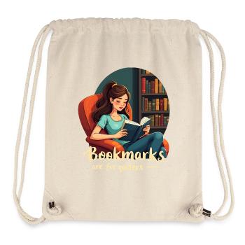 Leseratte Bücherwurm an einem Bücherregal - Stanley/Stella recycelter Gym Bag - Naturweiß - Vorne