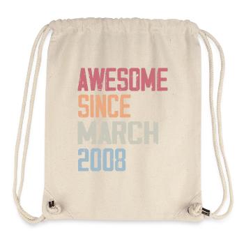 2008 März Geburt Geburtstag März 2008 Geschenk - Stanley/Stella recycelter Gym Bag - Naturweiß - Vorne