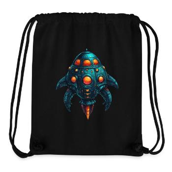 Buntes fantasievolles skurriles Raumschiff - Stanley/Stella recycelter Gym Bag - Schwarz - Vorne