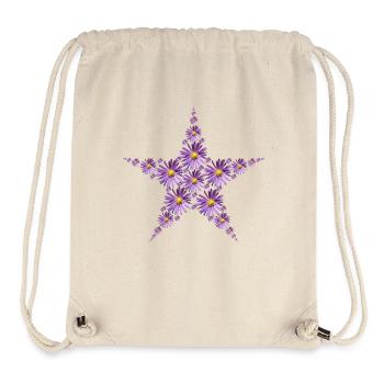 Stern aus lila Astern Blüten - Stanley/Stella recycelter Gym Bag - Naturweiß - Vorne