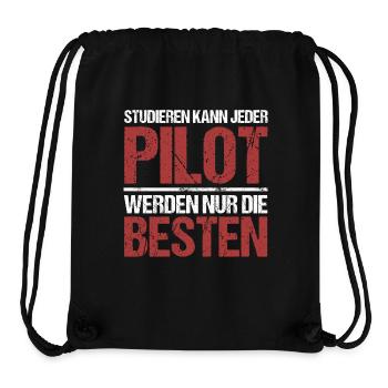 Studieren kann jeder; Pilot sind die Besten - Stanley/Stella recycelter Gym Bag - Schwarz - Vorne