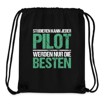 Tout le monde peut étudier - Édition pilote - Sac à cordon recyclé Stanley/Stella - noir - Devant