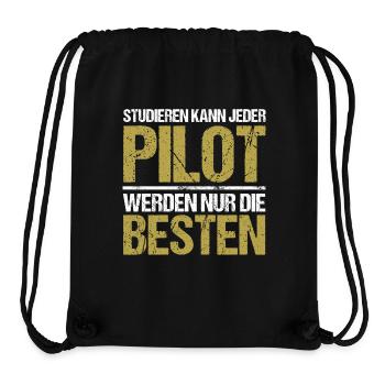 Tout le monde peut étudier - Édition pilote - Sac à cordon recyclé Stanley/Stella - noir - Devant