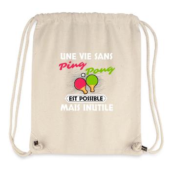 Table de Tennis - Sac à cordon recyclé Stanley/Stella - blanc naturel - Devant