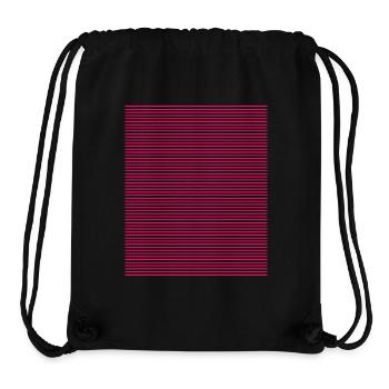 Pinke Streifen Muster Gestreift Schmale Linien - Stanley/Stella recycelter Gym Bag - Schwarz - Vorne