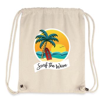Surfez sur la vague - Sac à cordon recyclé Stanley/Stella - blanc naturel - Devant