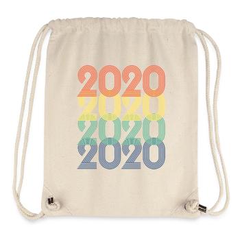 Cool Retro 2020, 3 ans, 3ème anniversaire Enfants - Sac à cordon recyclé Stanley/Stella - blanc naturel - Devant
