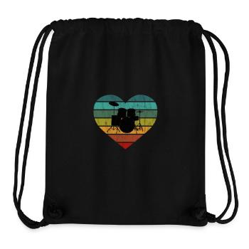 Ich liebe Schlagzeug und Drums Retro Herz - Stanley/Stella recycelter Gym Bag - Schwarz - Vorne
