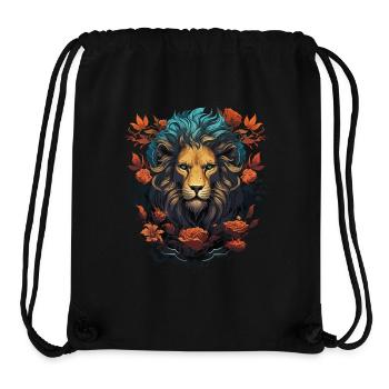 lion, lion head, strong, wild, pride, brave, royal, - Stanley/Stella Recycled Gym Bag - black - Front