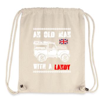 Un vieil homme avec un Landy - Sac à cordon recyclé Stanley/Stella - blanc naturel - Devant