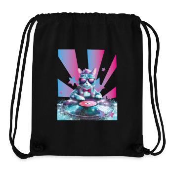 DJ Mix, Ai Katze - Stanley/Stella recycelter Gym Bag - Schwarz - Vorne