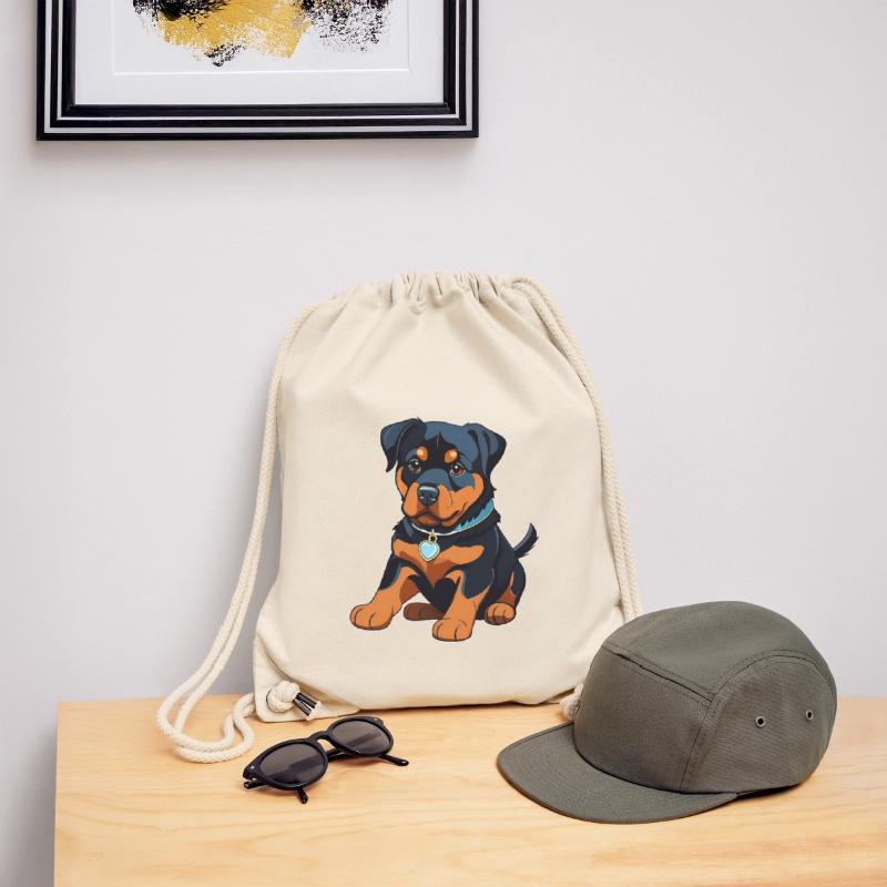 Chiot Rottweiler mignon Sac à cordon recyclé Stanley/Stella
