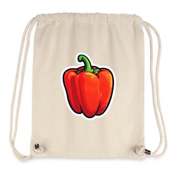 Paprika rot - Stanley/Stella recycelter Gym Bag - Naturweiß - Vorne