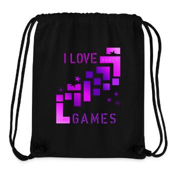 I love games - Stanley/Stella Recycled Gym Bag - black - Front