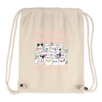 Behind Every Good Woman Are A Lot Of Cats - Sac à cordon recyclé Stanley/Stella - blanc naturel - Devant