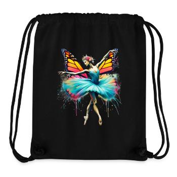 Ballerina mit Schmetterlingsflügeln, Schmetterlingen, Tutu - Stanley/Stella recycelter Gym Bag - Schwarz - Vorne