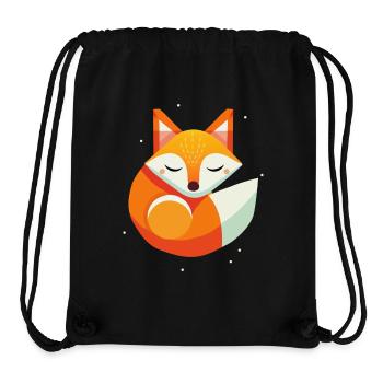 Fuchs schläft -modernes Tiermotiv in warmen Farben - Stanley/Stella recycelter Gym Bag - Schwarz - Vorne