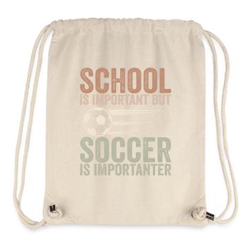 Schule ist wichtig, aber Fußball ist noch wichtiger - Stanley/Stella recycelter Gym Bag - Naturweiß - Vorne