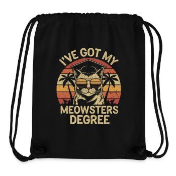 Funny cat design for students - Stanley/Stella Recycled Gym Bag - black - Front
