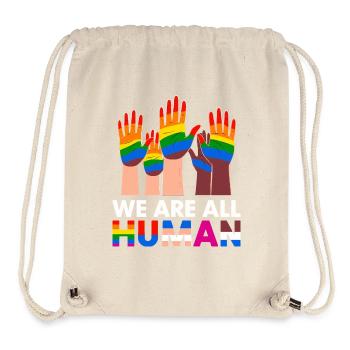 We Are All Human Diverse Hands Rainbow - Stanley/Stella Recycled Gym Bag - natural - Front