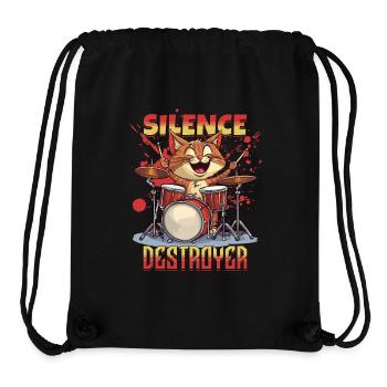 Schlagzeug Drums Silence Destroyer Katze Lustig - Stanley/Stella recycelter Gym Bag - Schwarz - Vorne