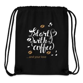 start with coffee and your love - Stanley/Stella Recycled Gym Bag - black - Front