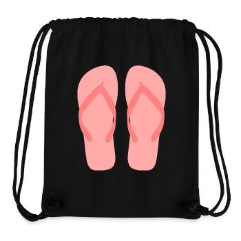 Bubblegum-rosa Flip-Flop-Kunst - Stanley/Stella recycelter Gym Bag - Schwarz - Vorne