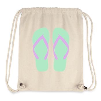 Mint Flip-Flops Lavendelriemen - Stanley/Stella recycelter Gym Bag - Naturweiß - Vorne