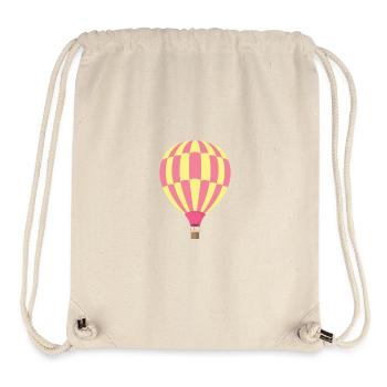 Montgolfière rose jaune – Clipart mignonne - Sac à cordon recyclé Stanley/Stella - blanc naturel - Devant
