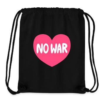 Graphique de paix sans cœur de guerre - Sac à cordon recyclé Stanley/Stella - noir - Devant
