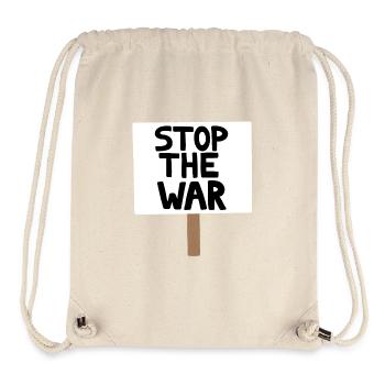 Panneau de protestation contre la guerre - Sac à cordon recyclé Stanley/Stella - blanc naturel - Devant